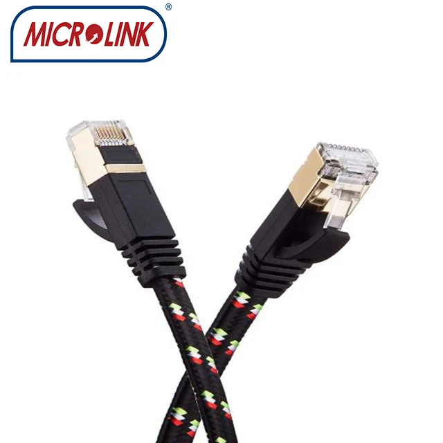 3M cat7 cat8 flat braid jumper  ethernet LAN  ribbon braiding Patch Cord