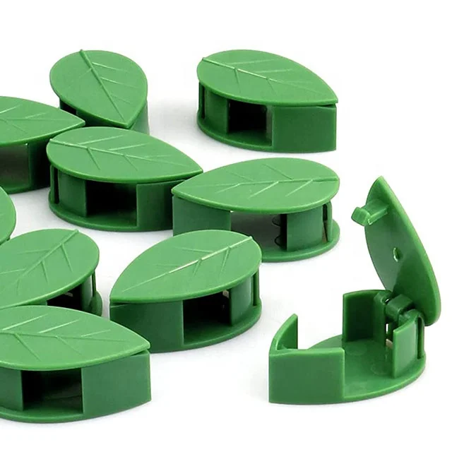 2022 New Garden Plastic Leaf Shape Plant Climbing Wall Support Clips