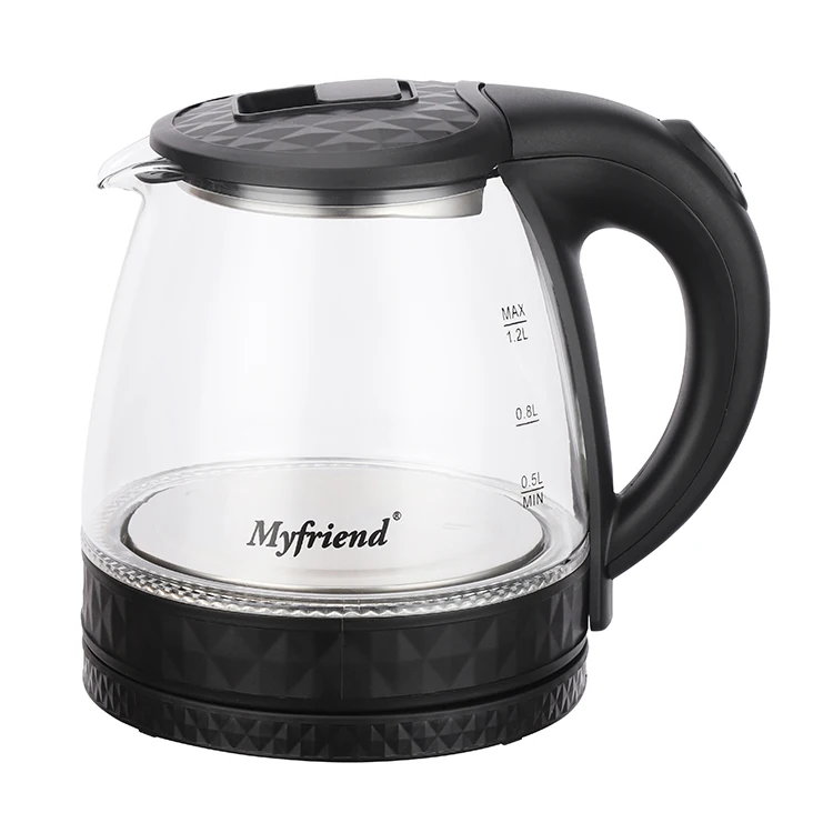 Бренд Mylongs MF-1088 синий светодиод Pyrex прозрачное стекло Электрический чайник