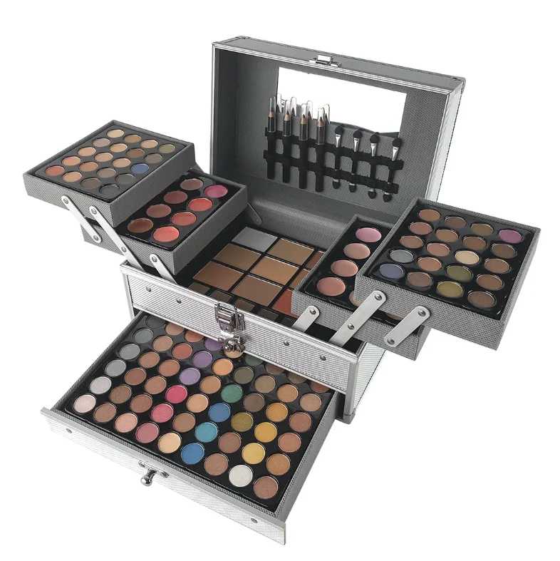 Wholesale full cosmetic set eye shadow blush beauty kit powder makeup set
