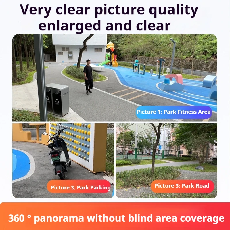 Outdoor WIFI Security Camera with Night Vision for Home Solar Powered CCTV Color Vision