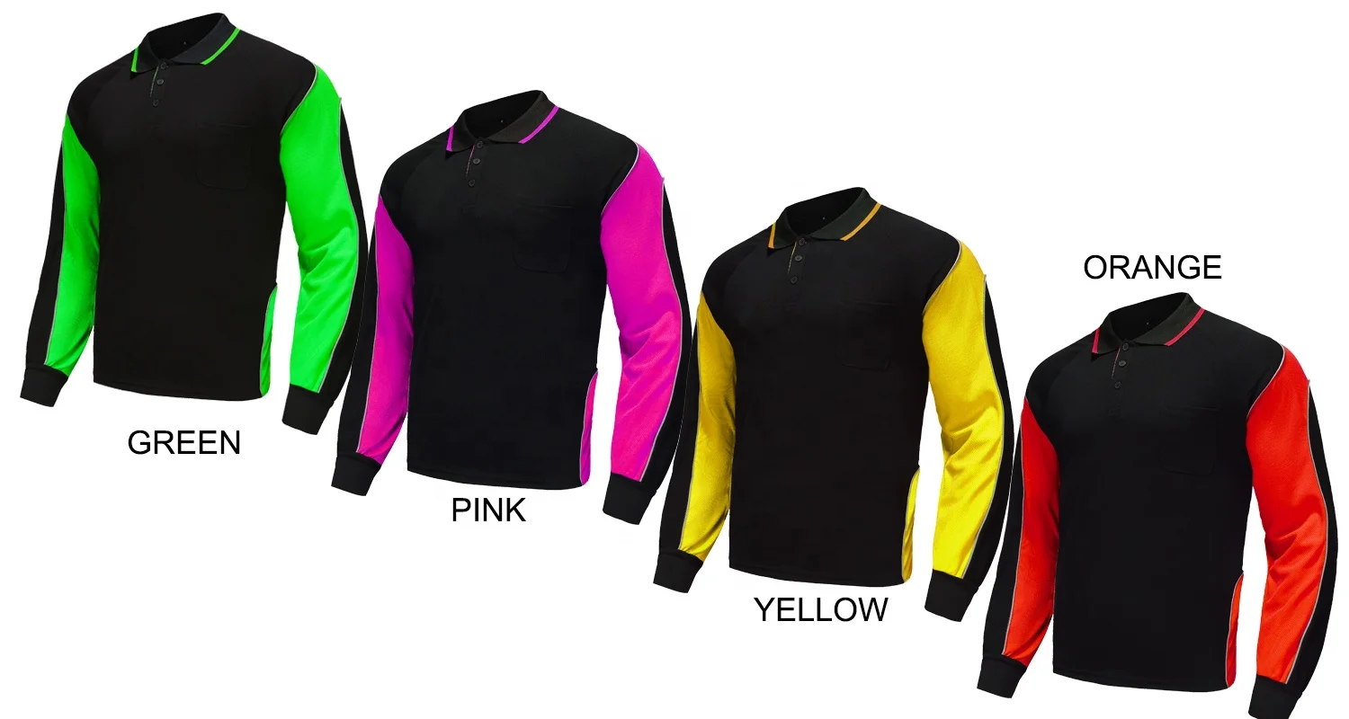 Мужская флуоресцентная Светоотражающая Рабочая футболка с длинным рукавом