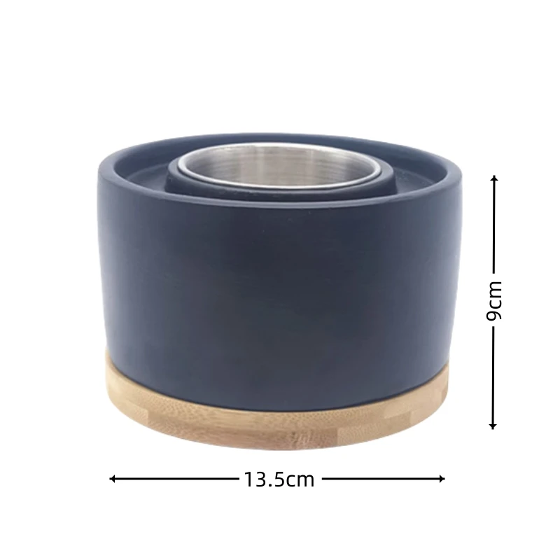 Premium Portable Fire Bowl Mini Ethanol Fireplace Concrete Tabletop Fire Pit for Indoor & Outdoor Use Smokeless