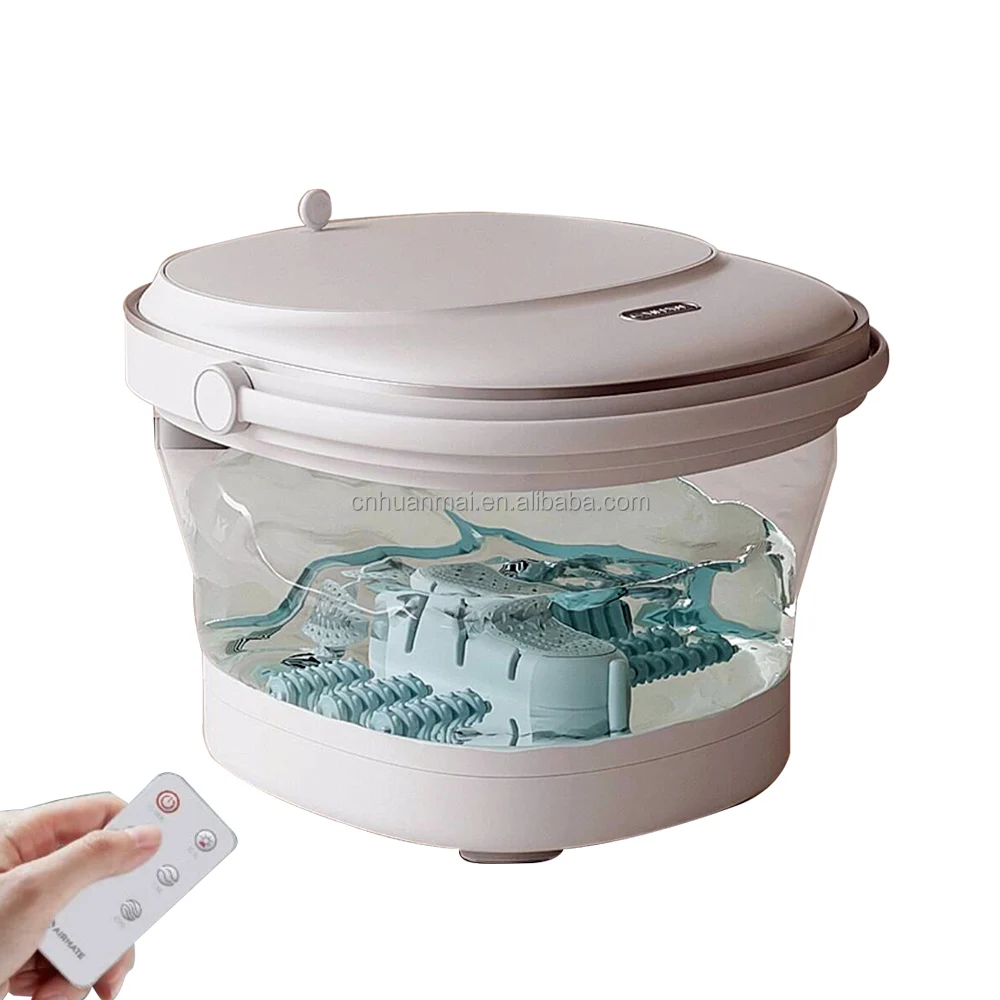 Foldable Foot Spa Bath with Bubbles, Red Light & Digital Temperature Control