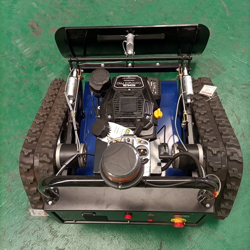 CE-certified rubber tracked robotic lawnmower for garden farms and golf courses.