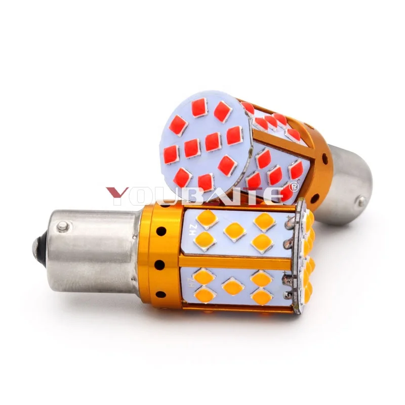 Golden aluminum Canbus 1156 3030 35SMD BA15S p21w 3156 T20 7440 Amber Red S25 P21W BAU15S  led turn signal bulb