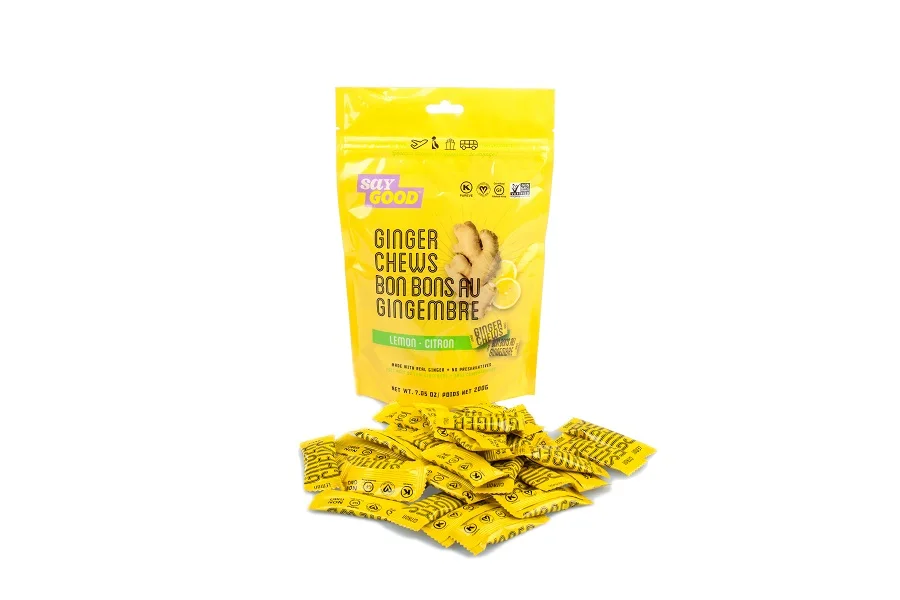 Saygood  lemon flavour  ginger chews  200g  Indonesia SINA ginger candy making factory