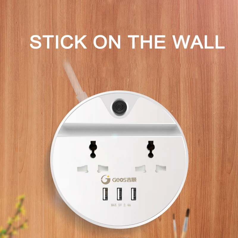  Умная Универсальная круглая настенная многорозетка переключатель с защитой от шипов удлинительная плата розетка держателем для мобильного телефона