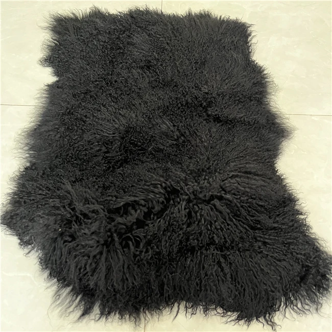 100% длинная вьющиеся шерстяные пластины тибетская овечья кожа