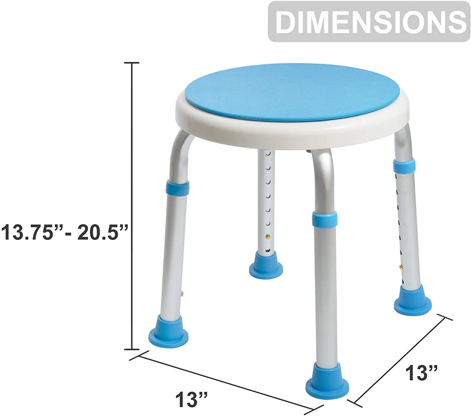 Bathroom safety equipment height adjustable swivel bath stool shower chair