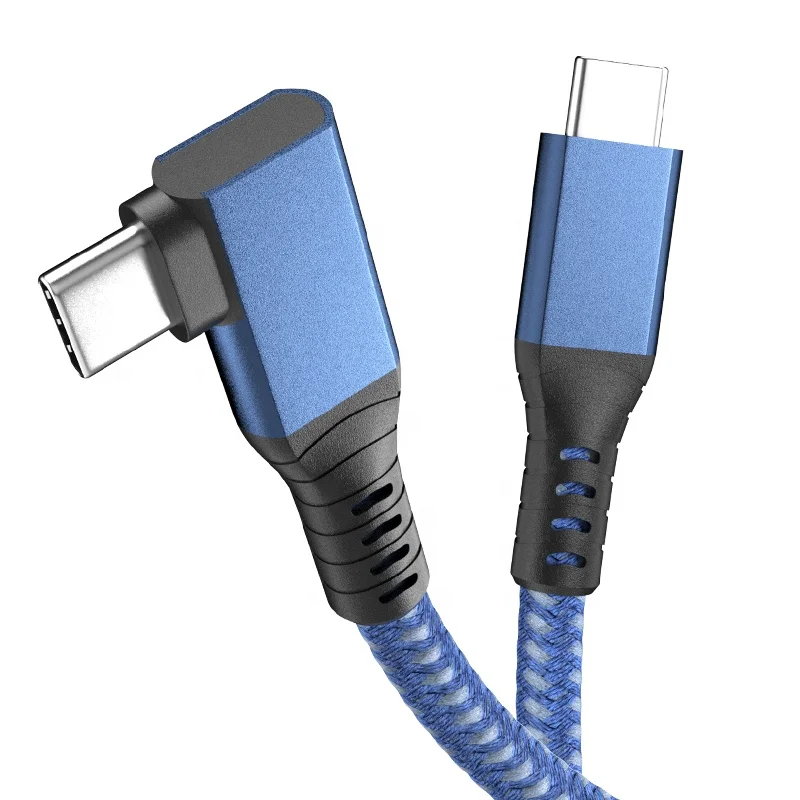 ULT-unite New Blue Right Angle USB 4.0 Cable 0.8m 40Gbps Type C Male to Type C Male Cord USB4 Cable