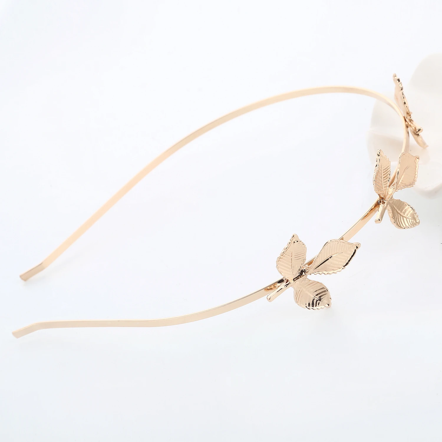 Flower Metal leaf Headband Tiara Handmade Bridal Wedding Crown Leaf Headband Women Metal Tiara Headpiece