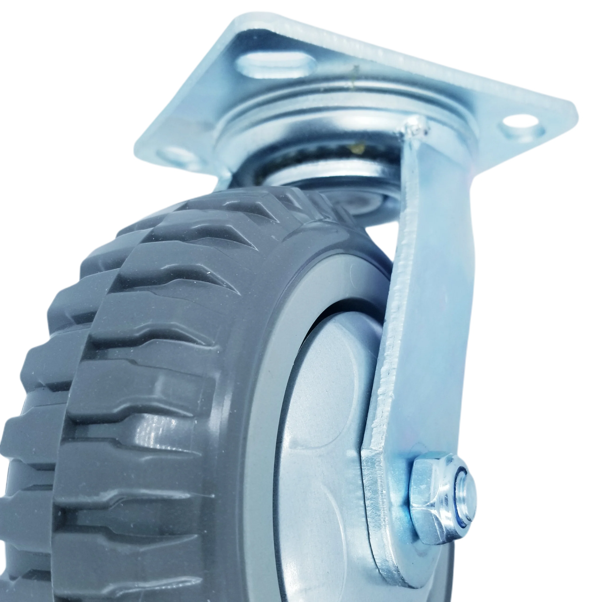 Best Selling High Load-bearing 280kg 5 Inch Yellow PU PVC Trolly Heavy Duty Fixed Caster Wheels