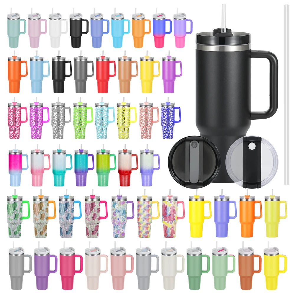 New color 40 oz tumbler Outdoor travel coffee mug stainless steel tumbler with straw