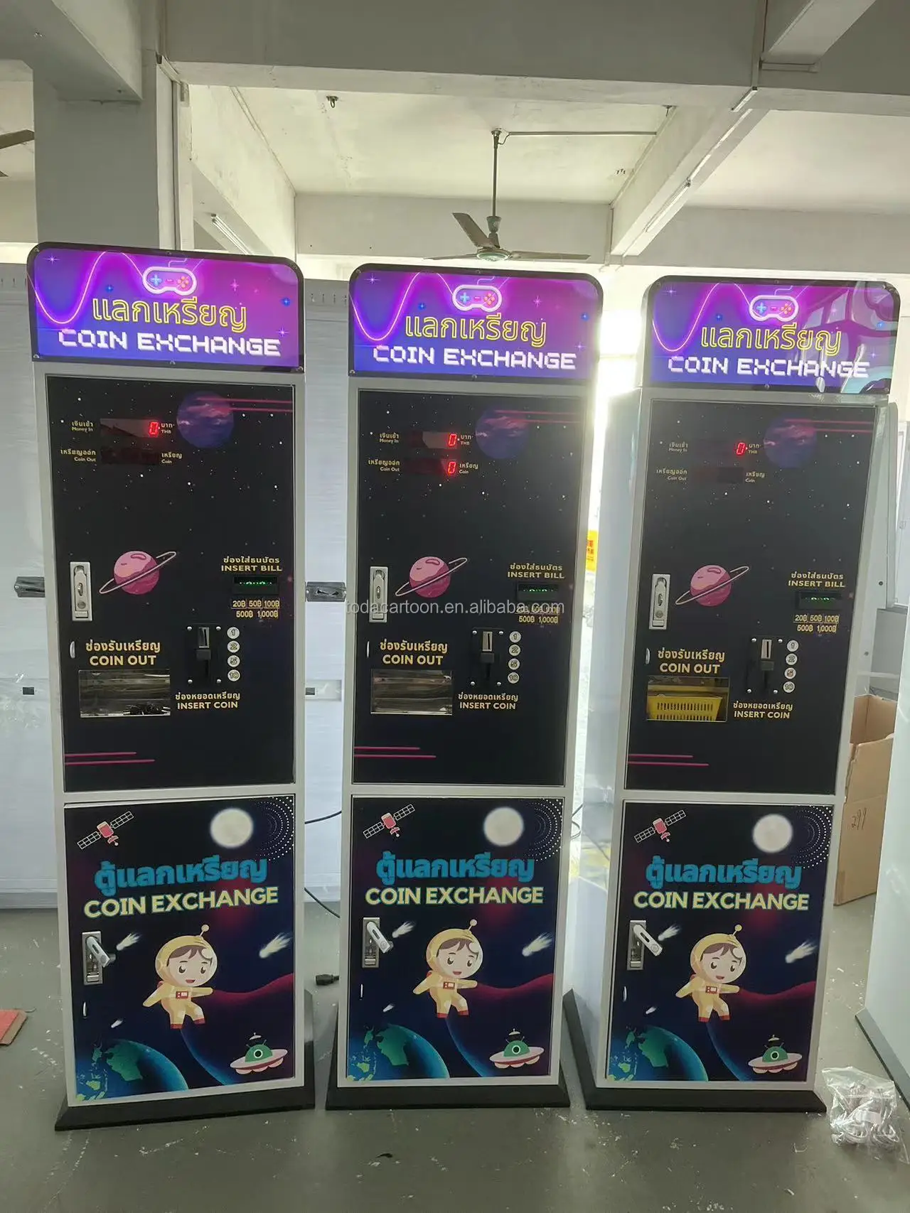 Toda thailand used toy claw machine arcade coin exchange machine token coin exchange machine