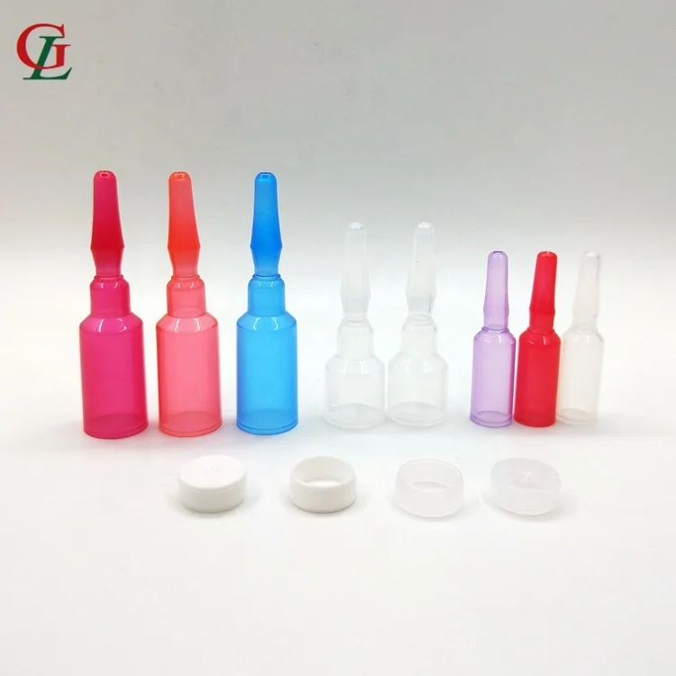 Best sale 5ml PP plastic serum ampule bottle Shatter-resistant skin care ampoule bottles custom color with logo printing ampoule
