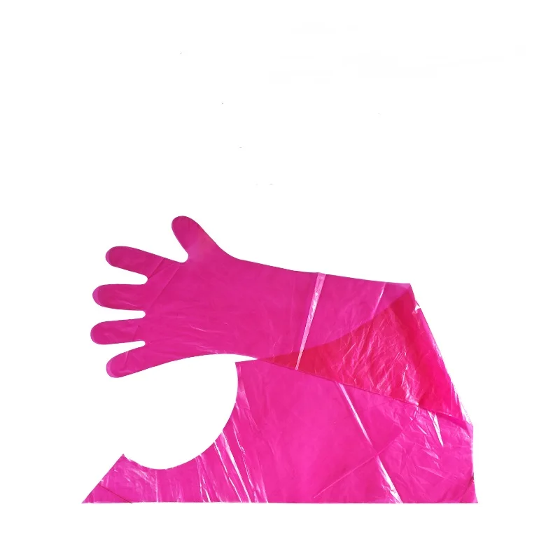 Disposable Cow Alive Pregnant Holstein Heifers Semen Collection Insemination PE Halterneck Gloves