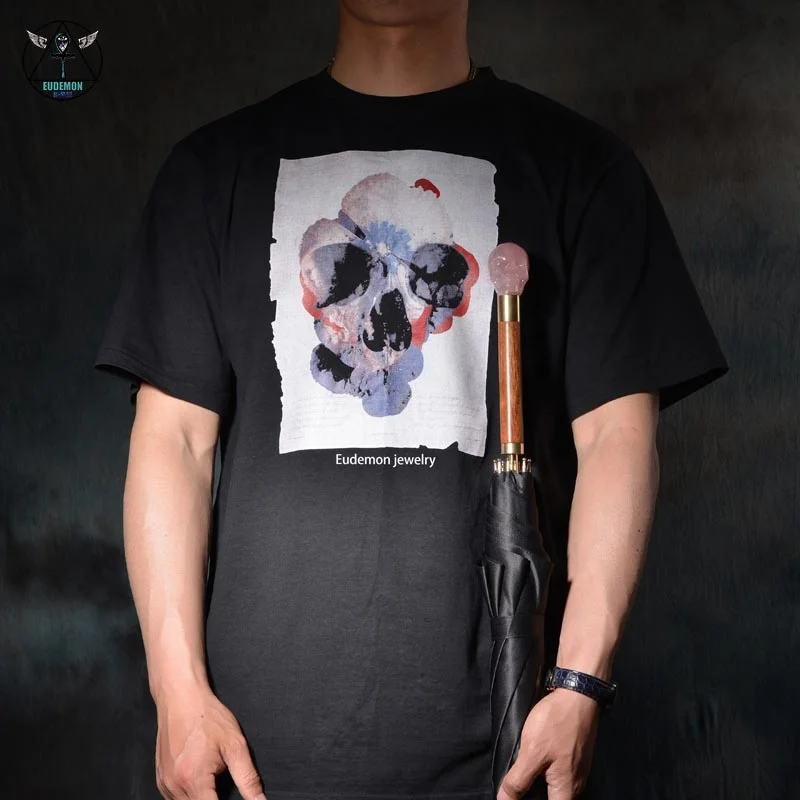 Natural rose quartz crystal design Skull Handle Umbrella Pure handmade umbrella Second Kill Alexander Mcqueen