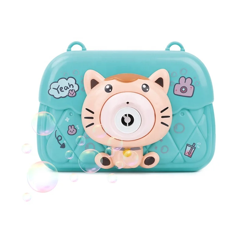 Kids bubble camera summer toys cartoon camera bubble machine toy with light and music