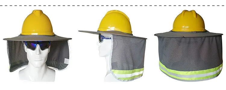 Outdoor Work Cooling Hard Hat Sun Veil Helmet Neck Face Shade Full Brim Mesh Sun Shade Protector Hat Sun Veil