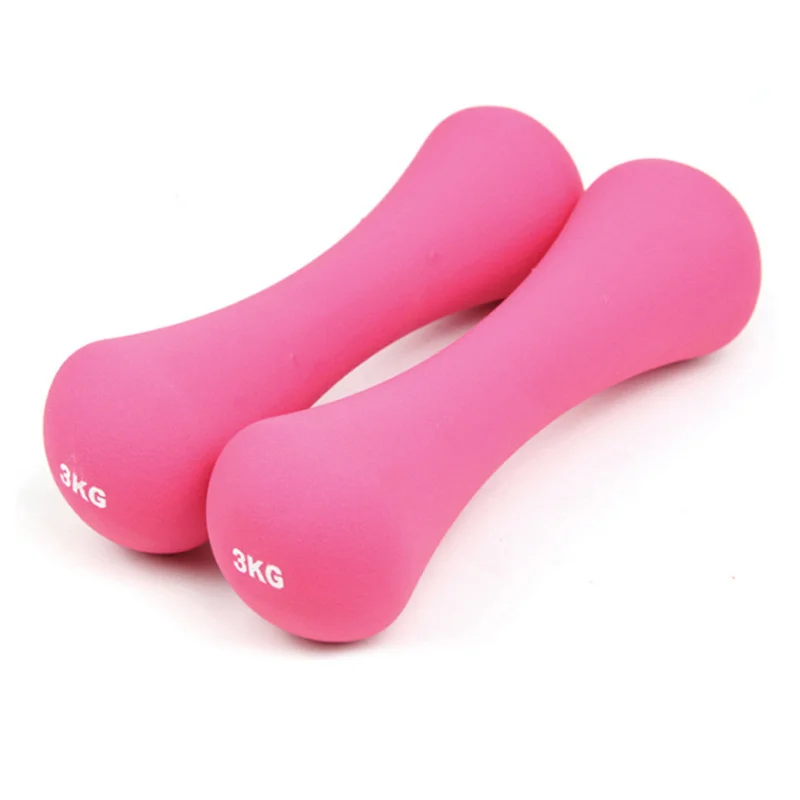 Hot Sale 1-10KG Hex Frosted or Bright Plastic Dipped Free Weights Dumbbells For Women Solid Cast Iron Fitness Dumbbell