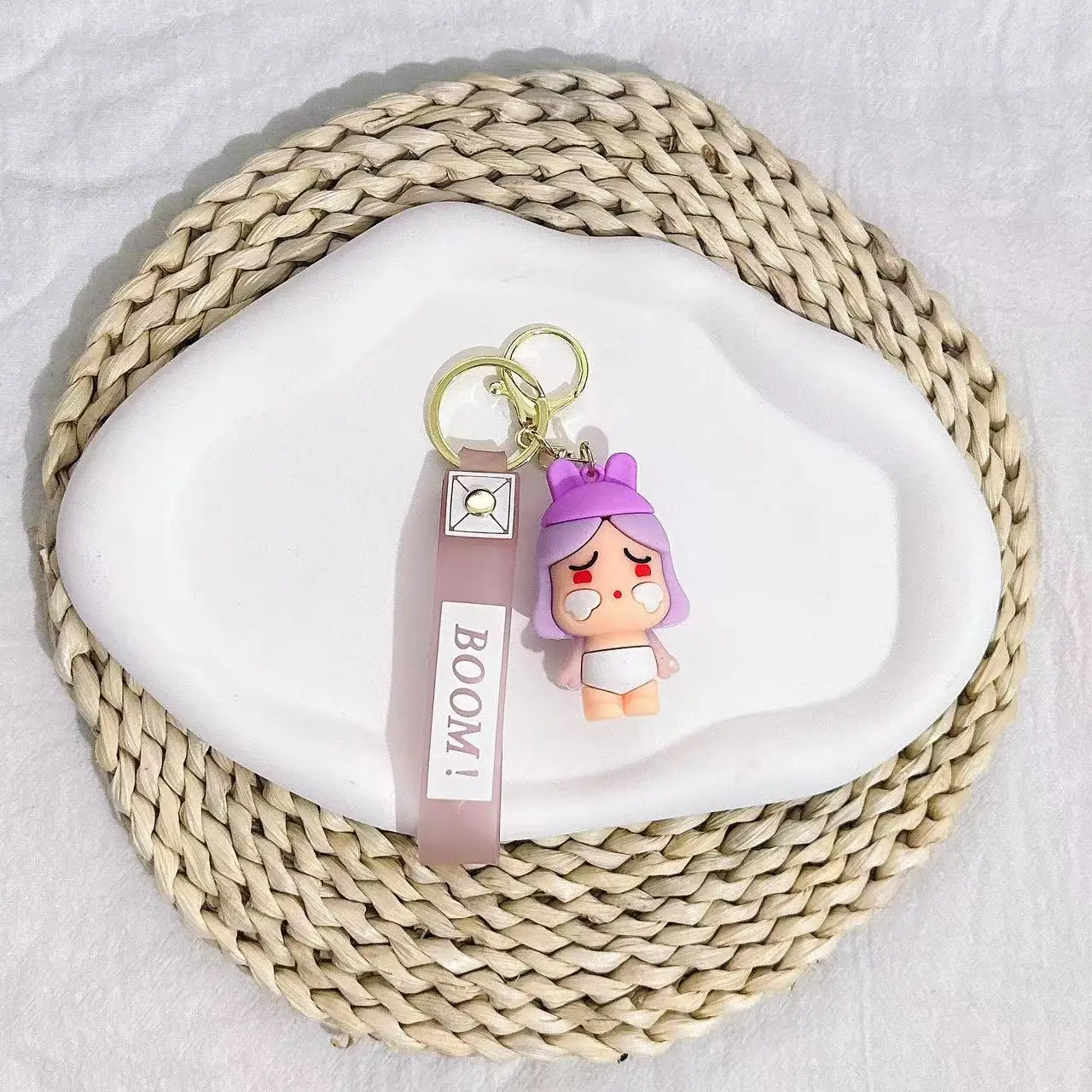 Cry Baby Bag Pendant Keychain Couple Hanging Accessories Wholesale Silicone Crying Baby Keychain