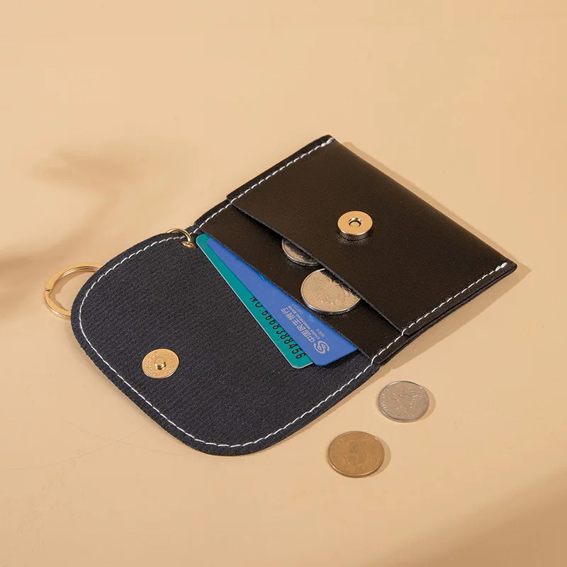 Promotional Gifts Small Short Wallet Mini Credit Card Holder Wallet Coin Purse with Key Ring