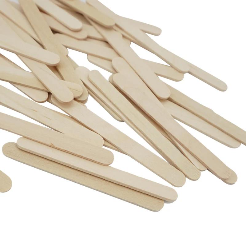 50/100pcs Ice Cream Popsicle Sticks Natural Wooden Sticks Ice Cream Spoon Hand Crafts Art Ice Cream Lolly Cake Tools