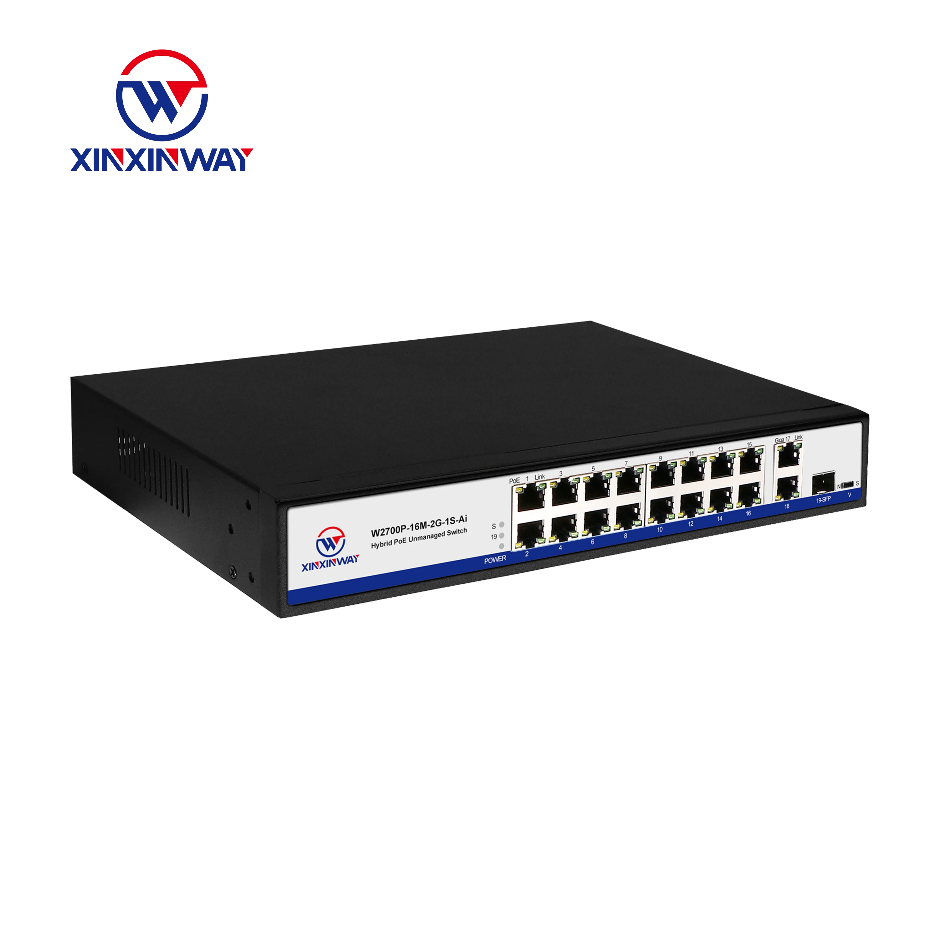  100 м 16 портов 250 poe коммутатор с 2 гигабит rj45 1 uplink SFP 48v ip