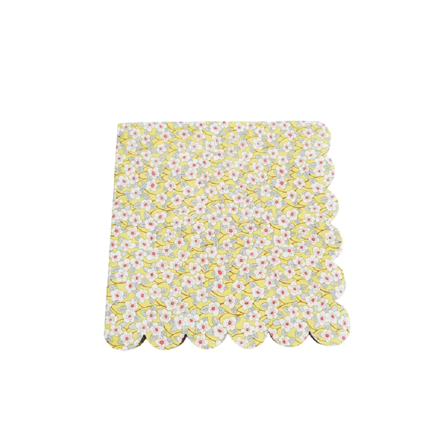 Custom Good Quality Floral Print Disposable Full Color Decoration Paper Napkins Accept Custom Napkins