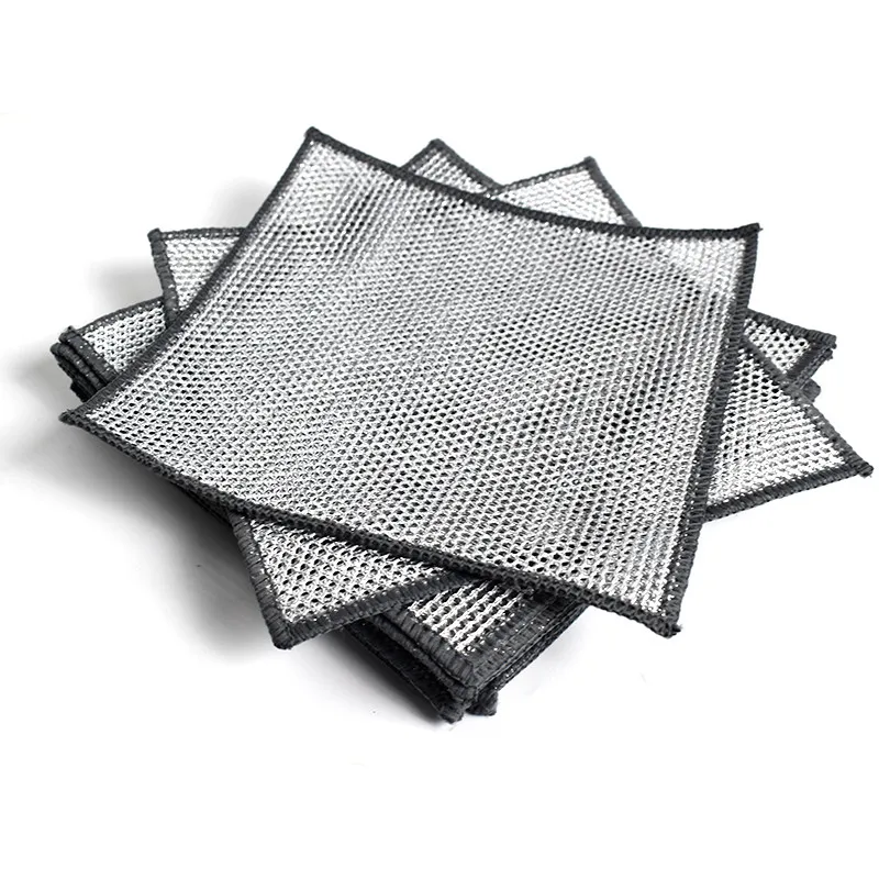 Metal Wire Dishwashing Rags Household Cleaning Super Absorbent Towels Kitchen Cleaning Multifunction Microfiber Cloth