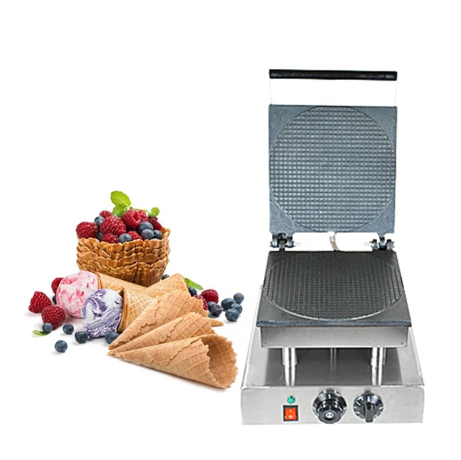 Ce Round Square Plate Egg Roll Waffle Baking Ice Cream Cone Machine Wafer Ice Cream Cone Egg Roll Skin Maker For Sale