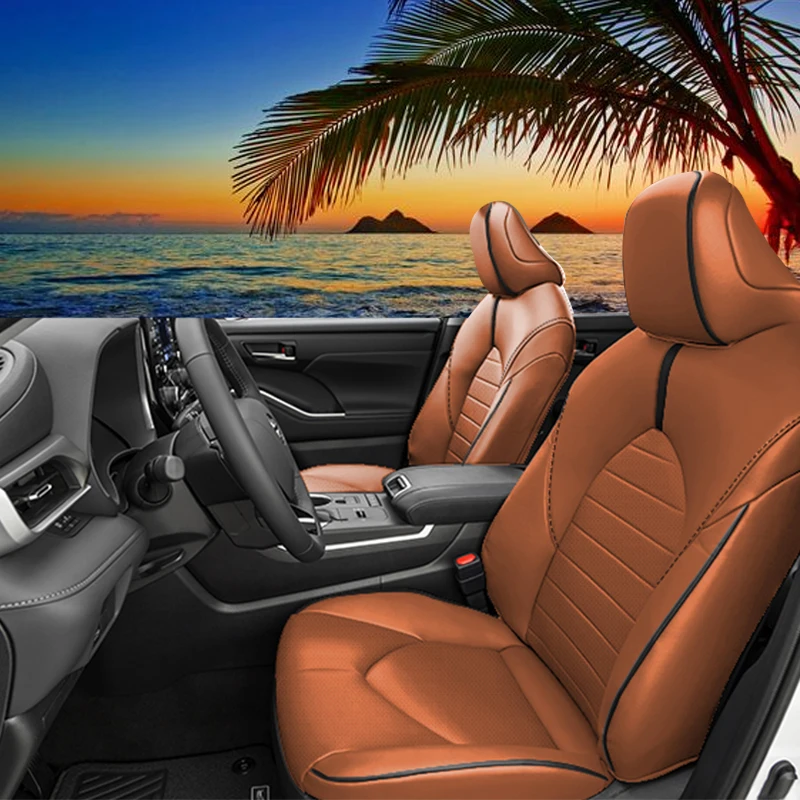 Factory Price Durable Luxury New Design Original Car Accessories Custom Fit Leather Car Seat Covers For Toyota Highlander 2023