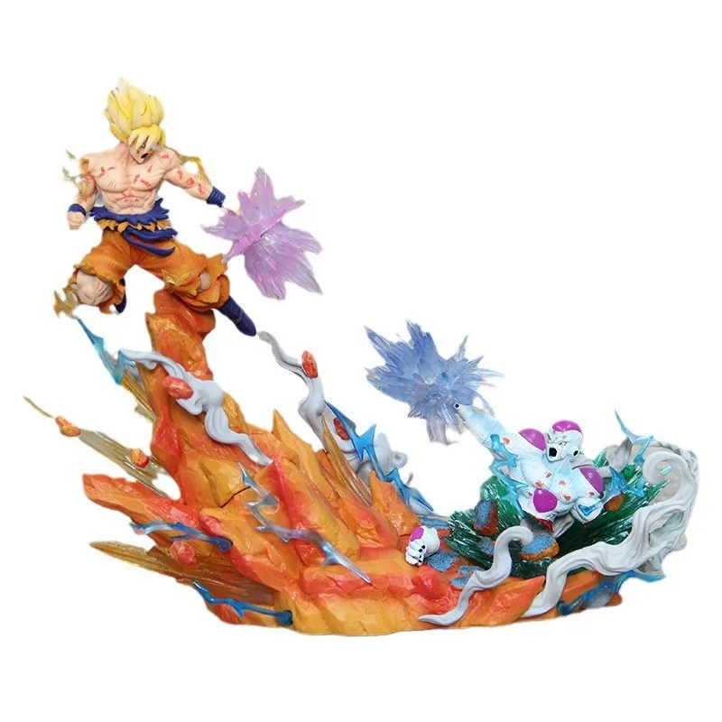 Dragon Super Ball Game Asian Anime Character PVC Wukong VS Friza Hand held Yuan Qi Bullet Luminous Model Decoration