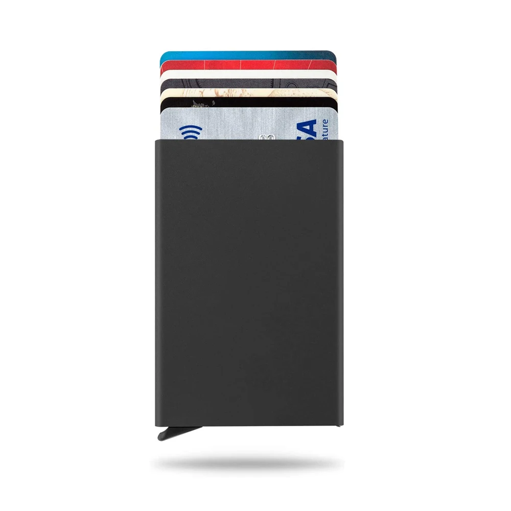 Wholesale Business Id Card Holder Credit Card Hold Atm Waterproof Card Storage Box Black Business Cardholder Wallet