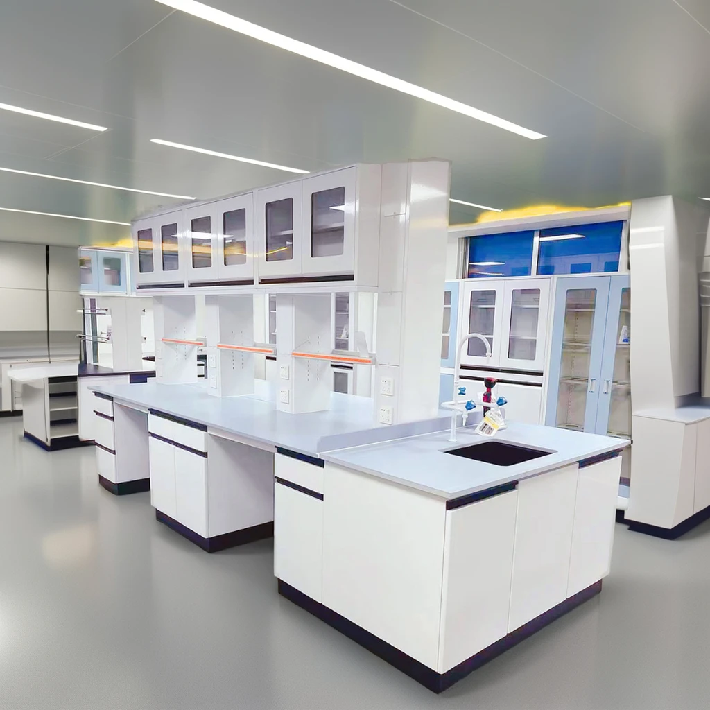 High Tech Performance Epoxy Resin Powder Coated Blue Lab Furniture Chemical Corrosion School Computer Bench Calibration Casework