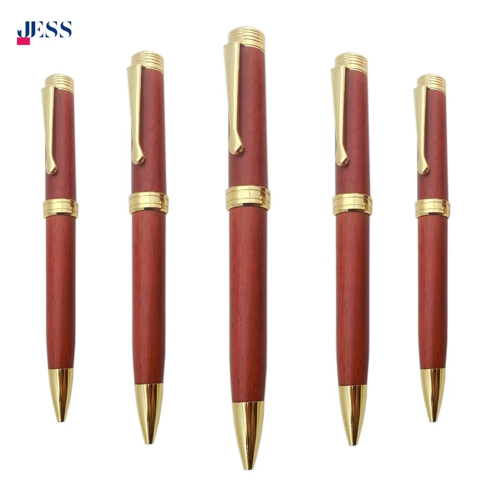 Luxury Engraved Wood Ballpoint Pen with Custom Logo Dark Red Wooden Ballpoint Pens for Company Business Gift Signature Writing