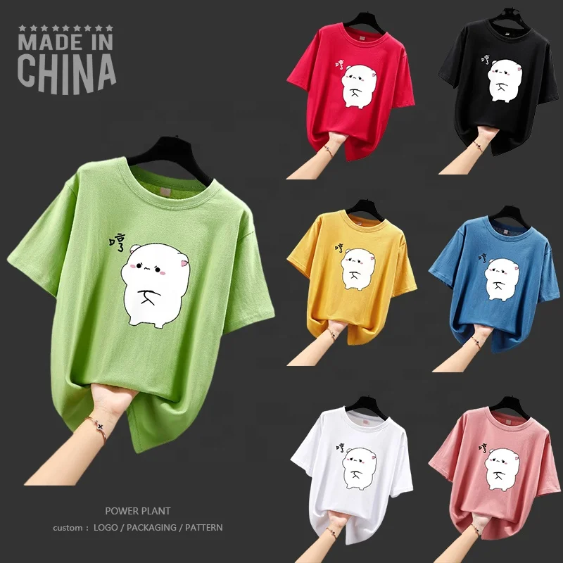 
Femme Camisetas De Mujer Kaos Murah Camiseta Basica Algodon Woman T-Shirt With Logo 