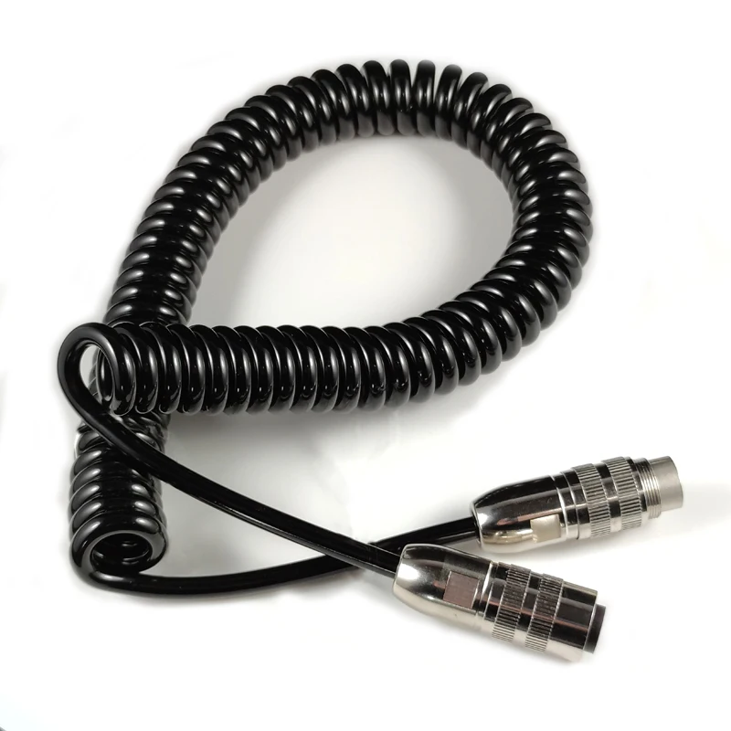 Custom 0332 04/0322 04 circular connector coiled cable assembly aviation wire harness spring cable