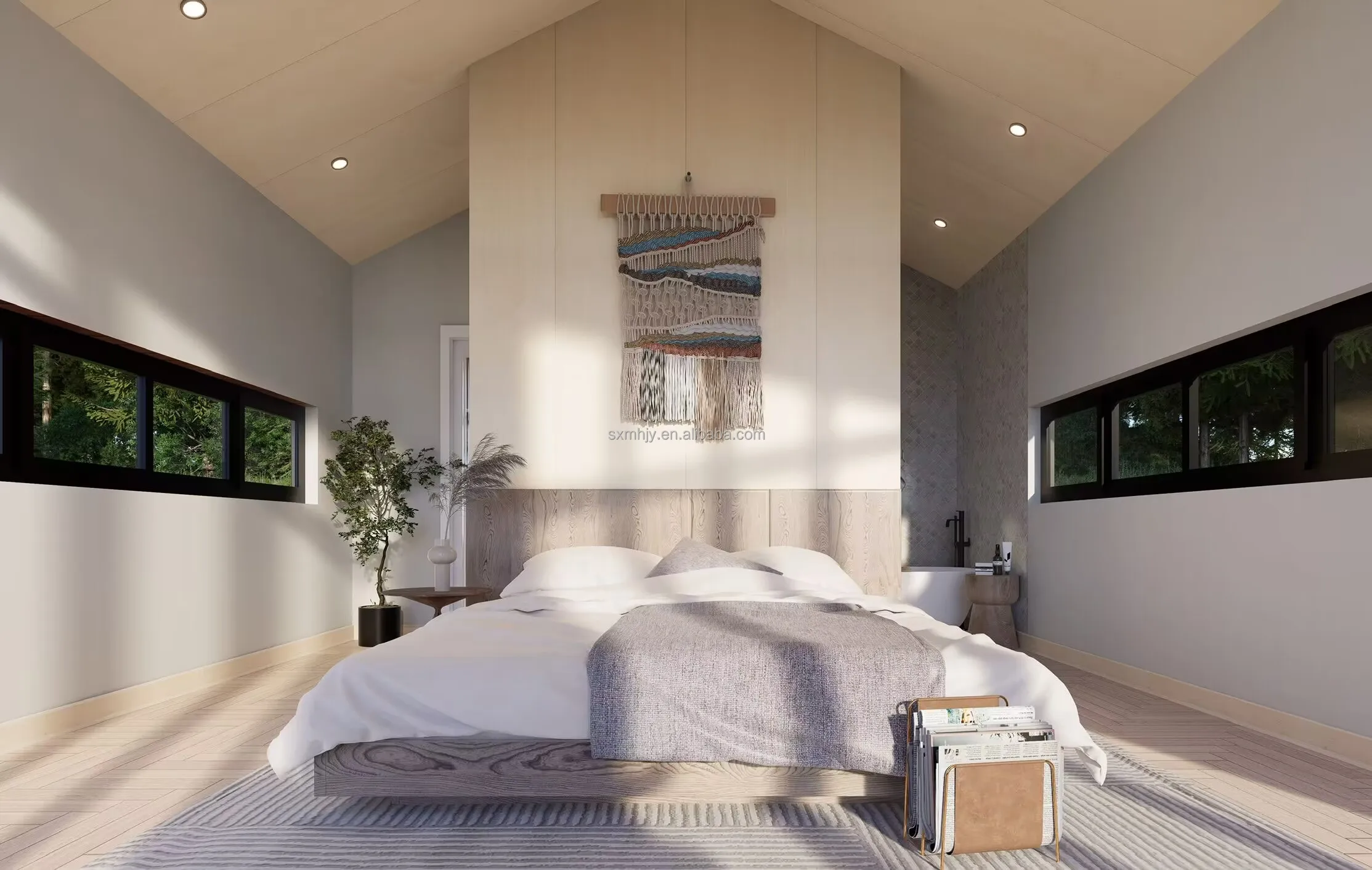 Meihao Homeland 56 SQM Modern Tiny Prefab House SIPs Home Garden Office Modular Small Flat Pack Ready Ship Prefabricated Forest