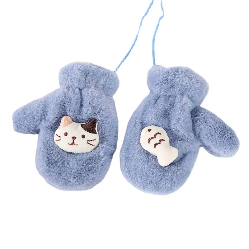 Meetee XZH-009 цветные зимние аксессуары для одежды украшенные изображением детские меховые варежки