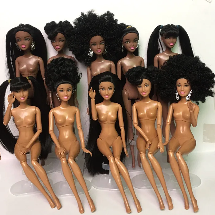 Can be customized 11.5 "black skin plastic doll black americans African  doll black doll
