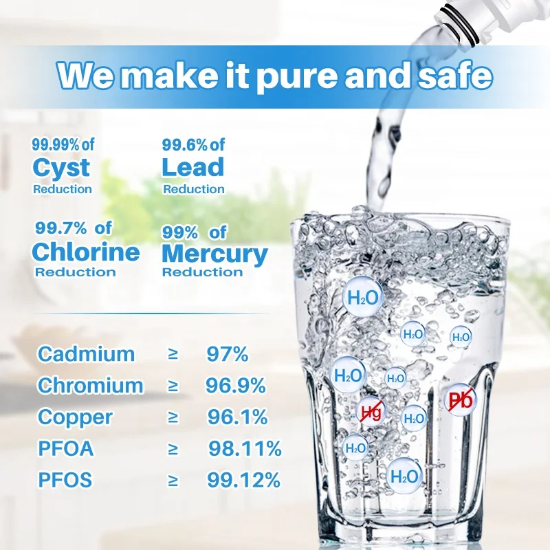 Compatible 4396508 469085 4392922 4396508P 4396510T 2203980 WF-NL240V WF-L400V light Wholesale Fridge Water Filter NSF
