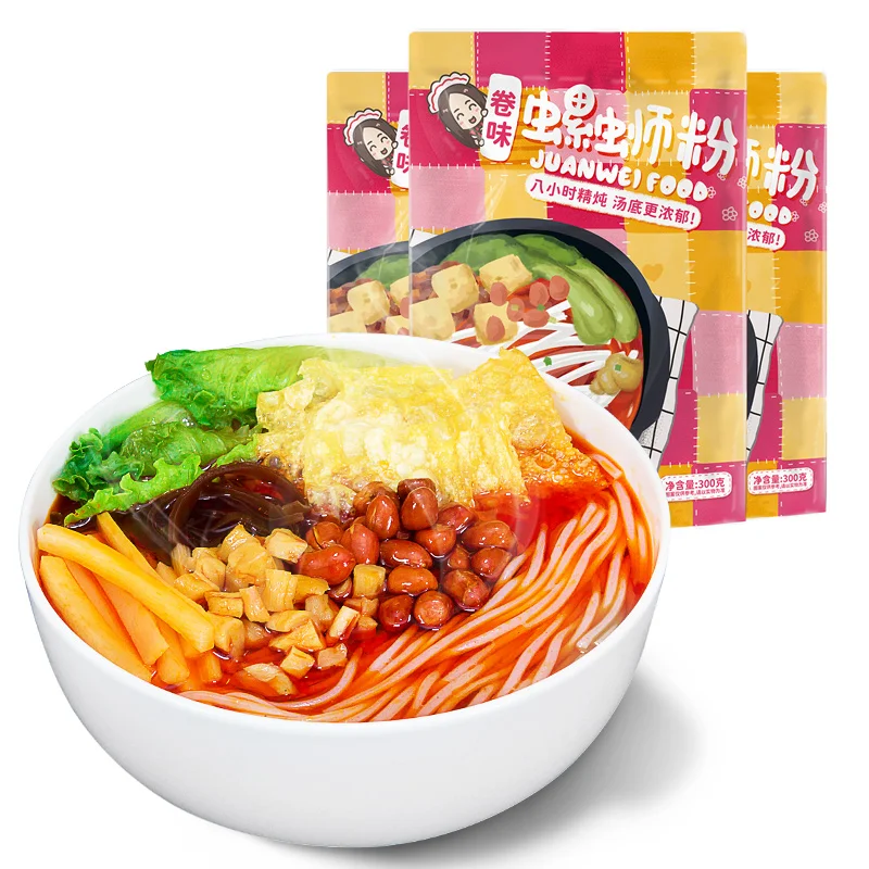 
Bagged Spicy Instant Noodles Chinese Food Liuzhou Luosifen Luosi Hot And Sour River Snails Rice Noodle Snack Drop Shipping 300g 