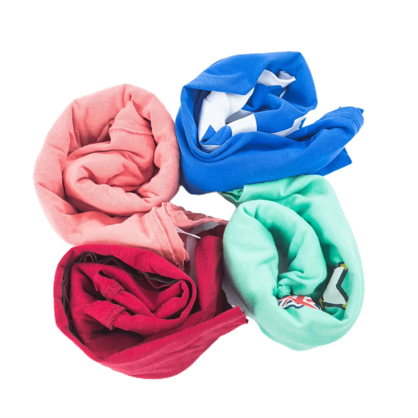 Cutting Clothes Into Pieces for Industrial Wiping Mixed Dark Colored T-shirt 100% Cotton Rags for Cleaning