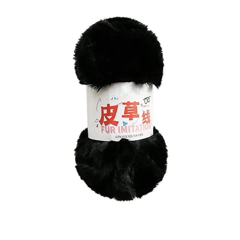 Soft Warm Winter 100% Polyester Faux Fur Fancy Yarn for Hand Knitting and Crochet