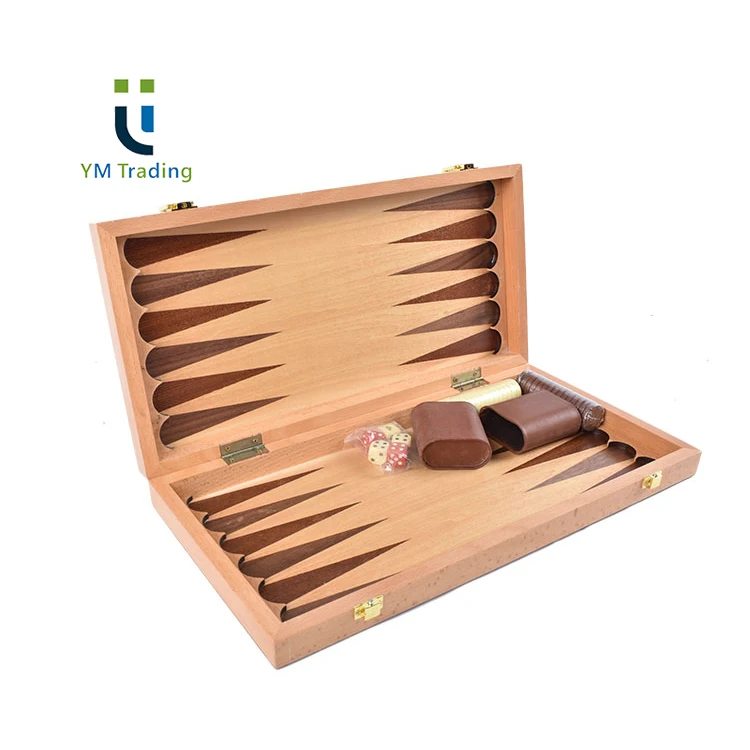 YUMING Inlaid Backgammon Sets Pine Frame Middle Wooden Backgammon Varnished