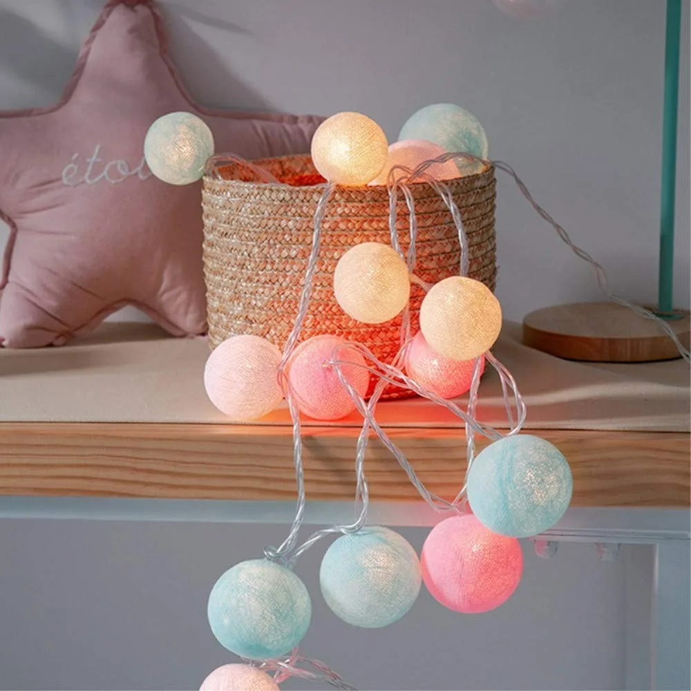 Christmas Trees Decorations Colorful Ball LED Lights led Cotton Ball Fairy Lights outdoor indoor decoration