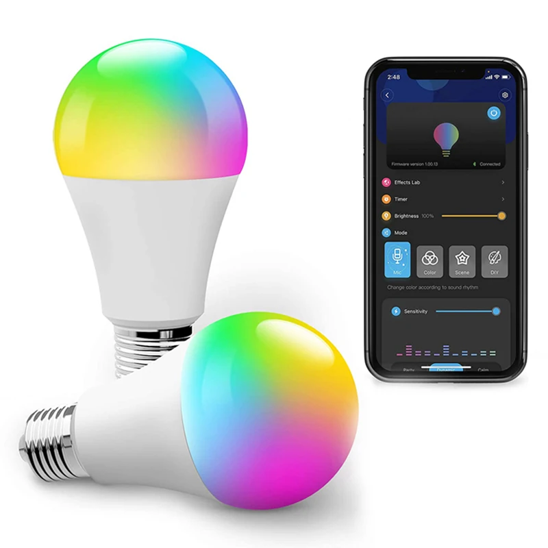 Beacon LED Bulb 9W 11W 15W Smart Remote Control Dimmable RGB 16 Color Changing A60 E27 E26 B22 Smart Home Light Bulb