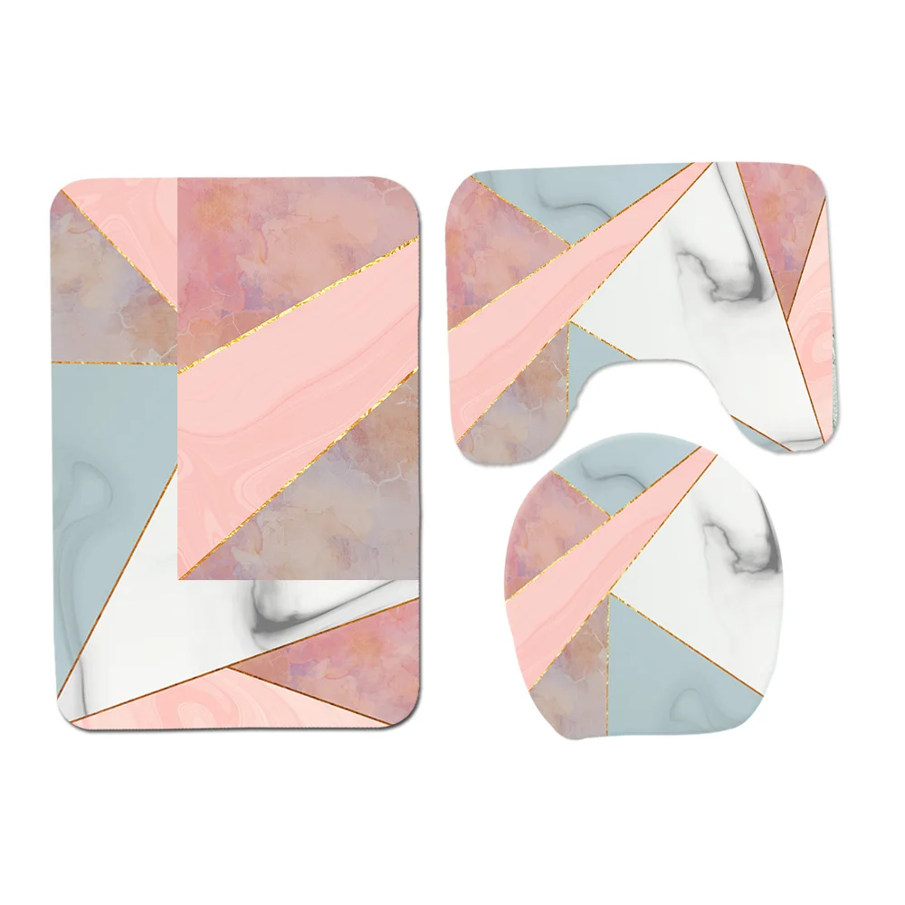 
3 pcs set Anti-slip Bathroom Mat Chenille Bathroom Rug microfiber non slip bath mat buy from china 